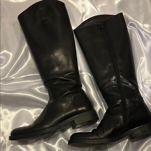 Studio Pollini Black Leather Heeled Boots